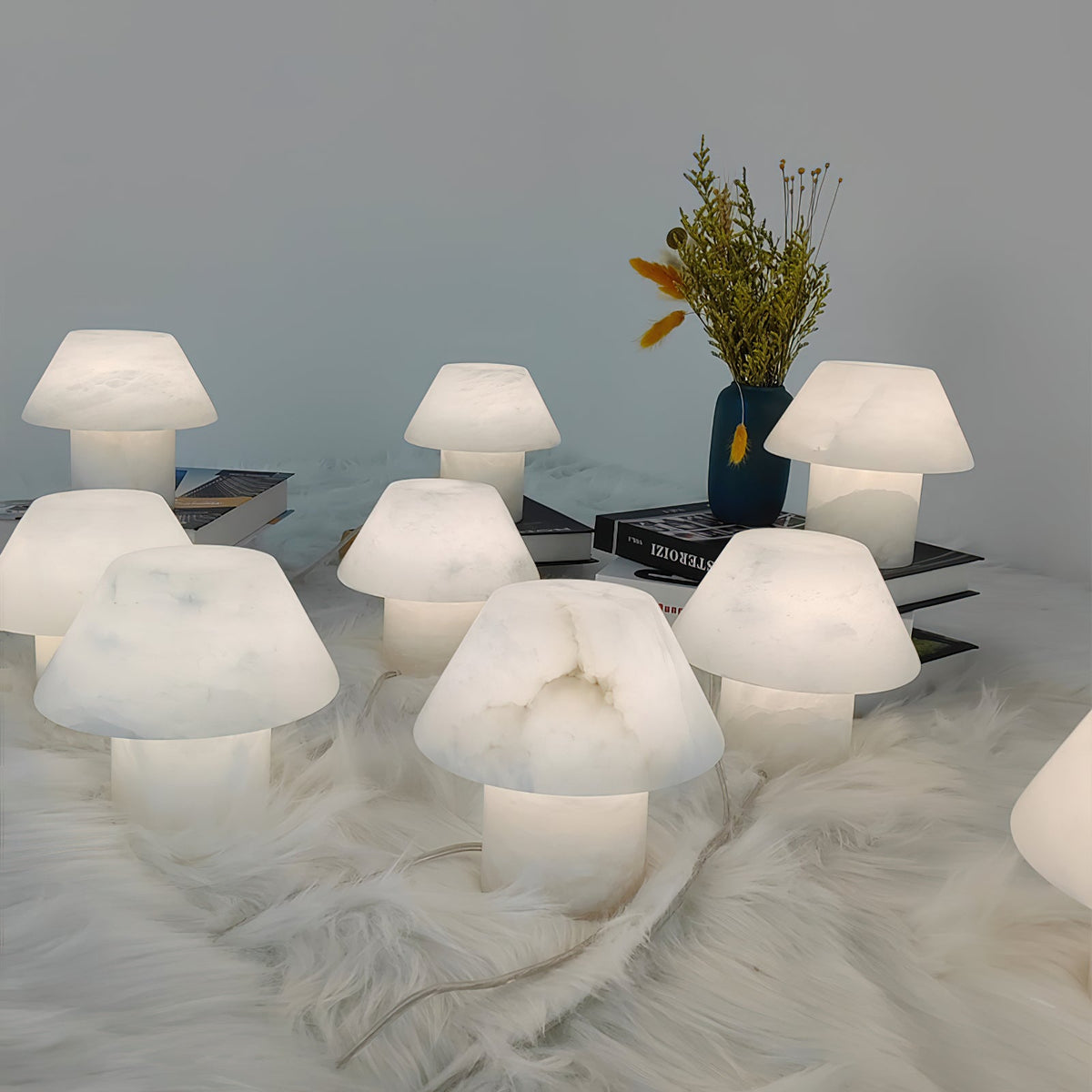 Petra Alabaster Table Lamp - Organic Spanish Stone Orb Light