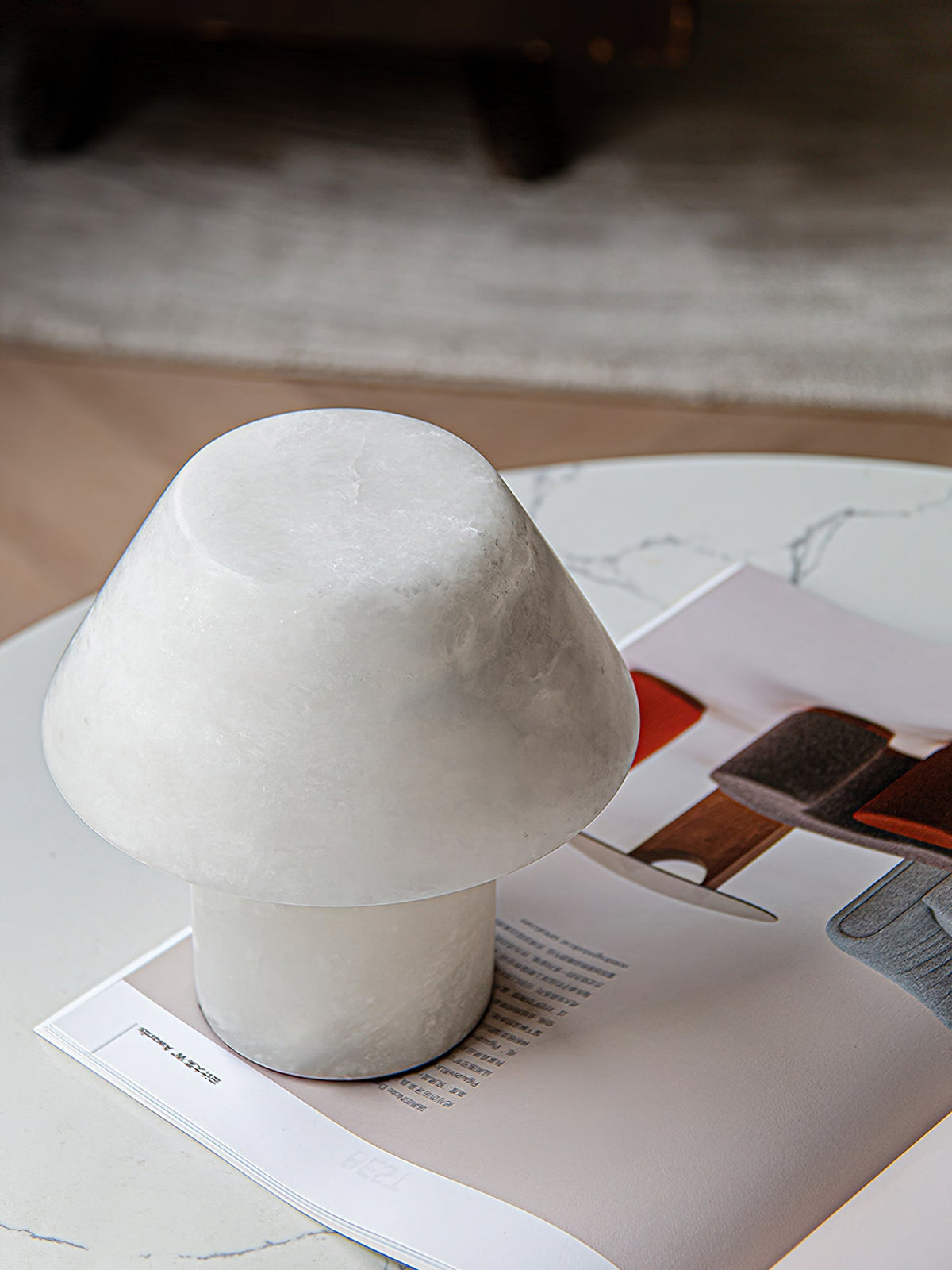 Petra Alabaster Table Lamp - Organic Spanish Stone Orb Light