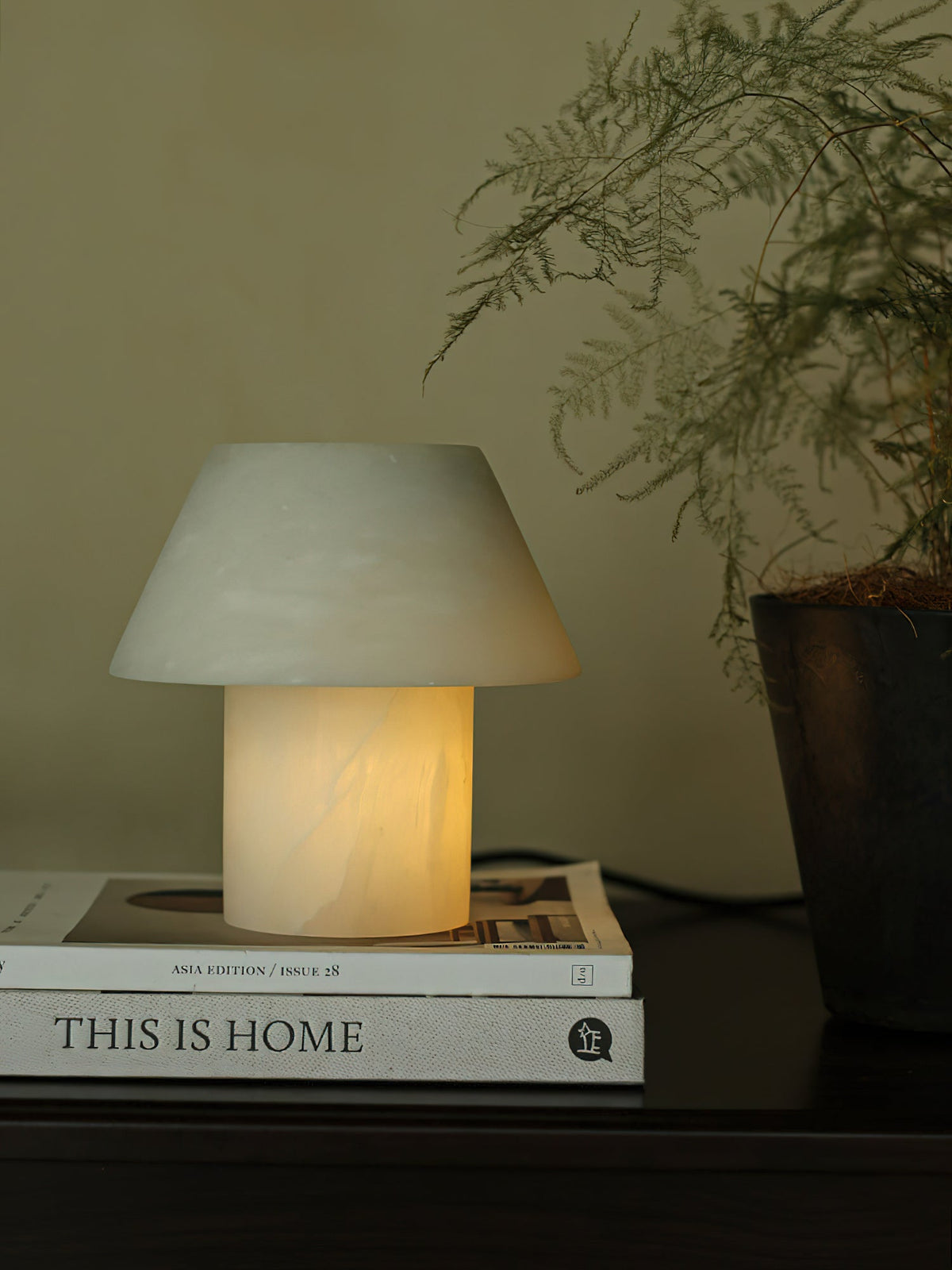 Petra Alabaster Table Lamp - Organic Spanish Stone Orb Light