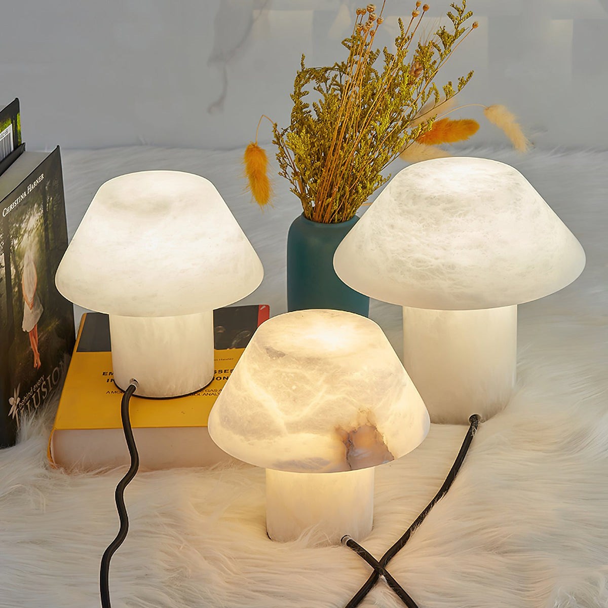 Petra Alabaster Table Lamp - Organic Spanish Stone Orb Light