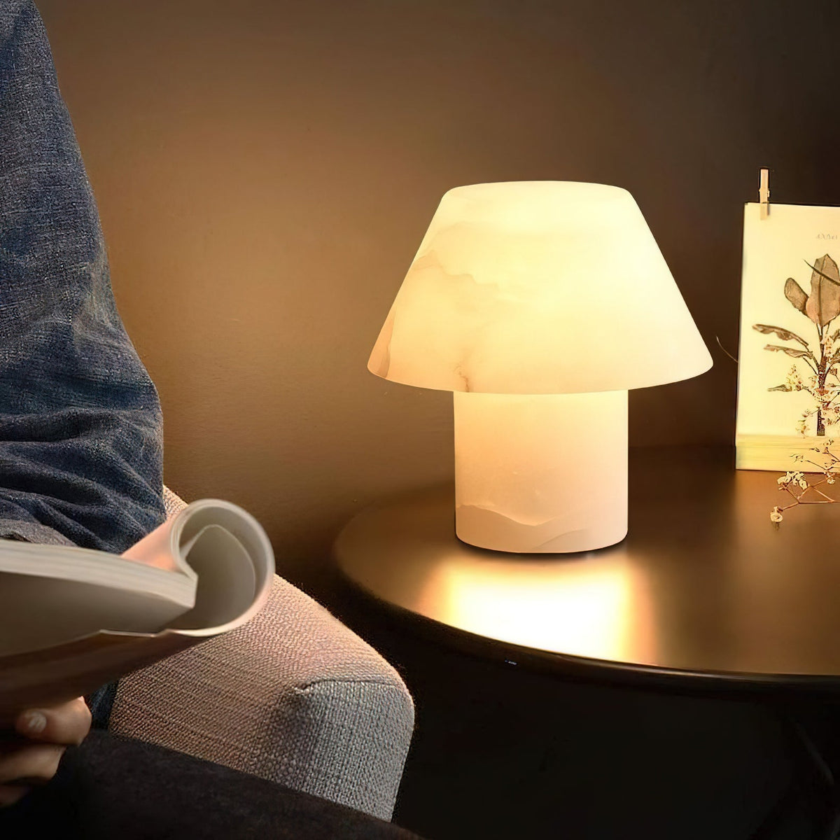 Petra Alabaster Table Lamp - Organic Spanish Stone Orb Light