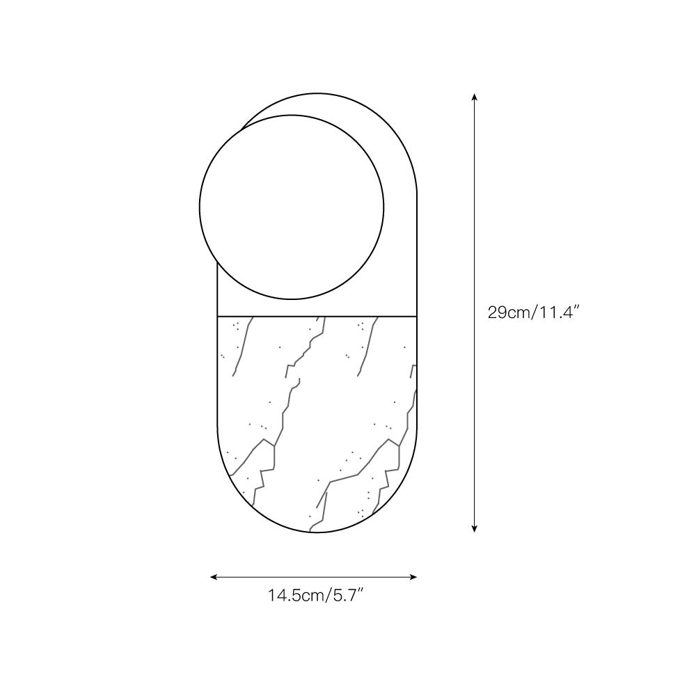 Pfaffikon Marble Sconce - Natural Marble & Frosted Glass Sconce