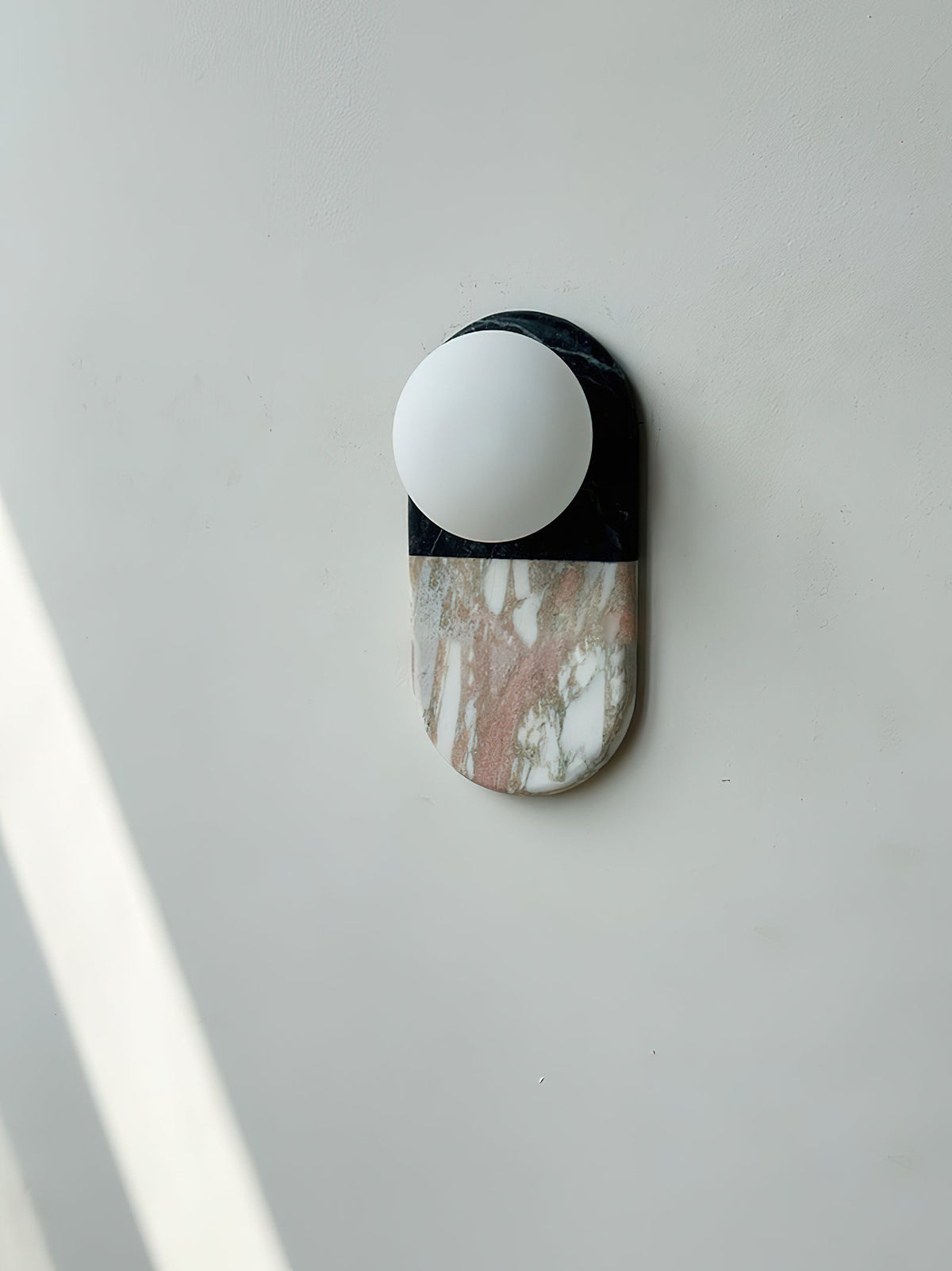 Pfaffikon Marble Sconce - Natural Marble & Frosted Glass Sconce