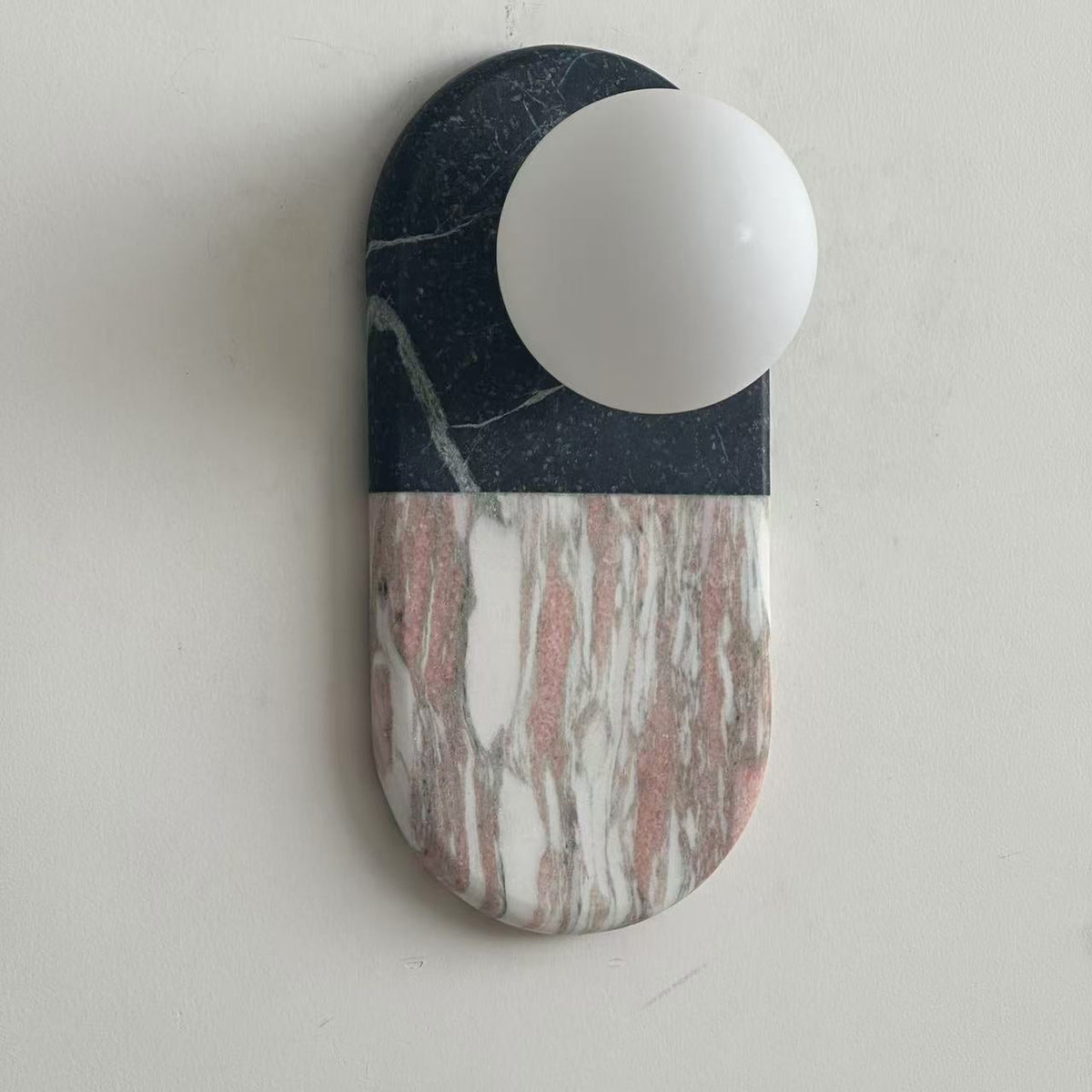 Pfaffikon Marble Sconce - Natural Marble & Frosted Glass Sconce