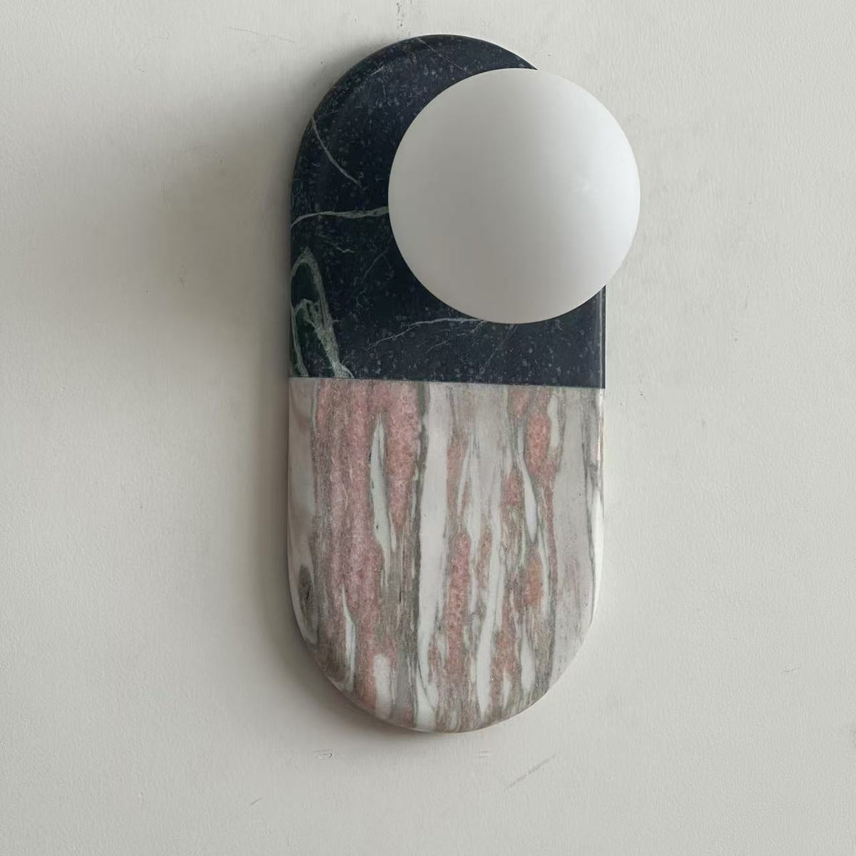 Pfaffikon Marble Sconce - Natural Marble & Frosted Glass Sconce
