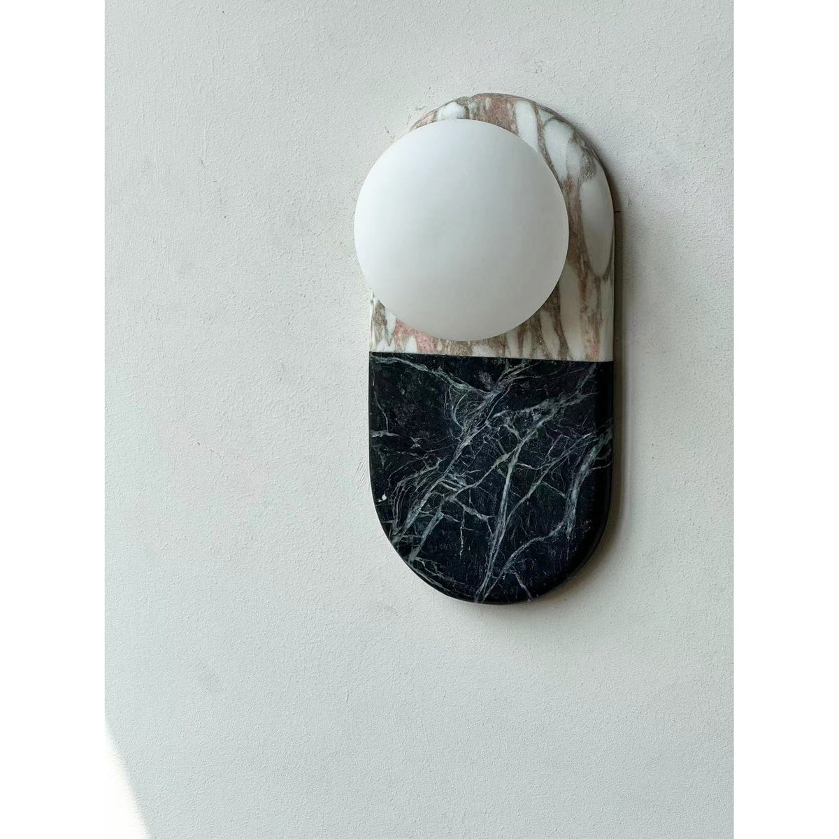 Pfaffikon Marble Sconce - Natural Marble & Frosted Glass Sconce