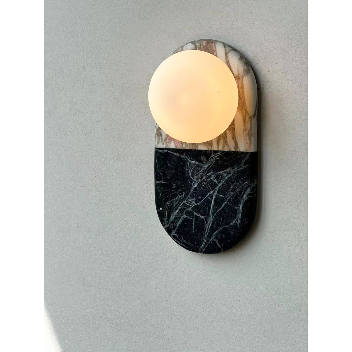 Pfaffikon Marble Sconce - Natural Marble & Frosted Glass Sconce