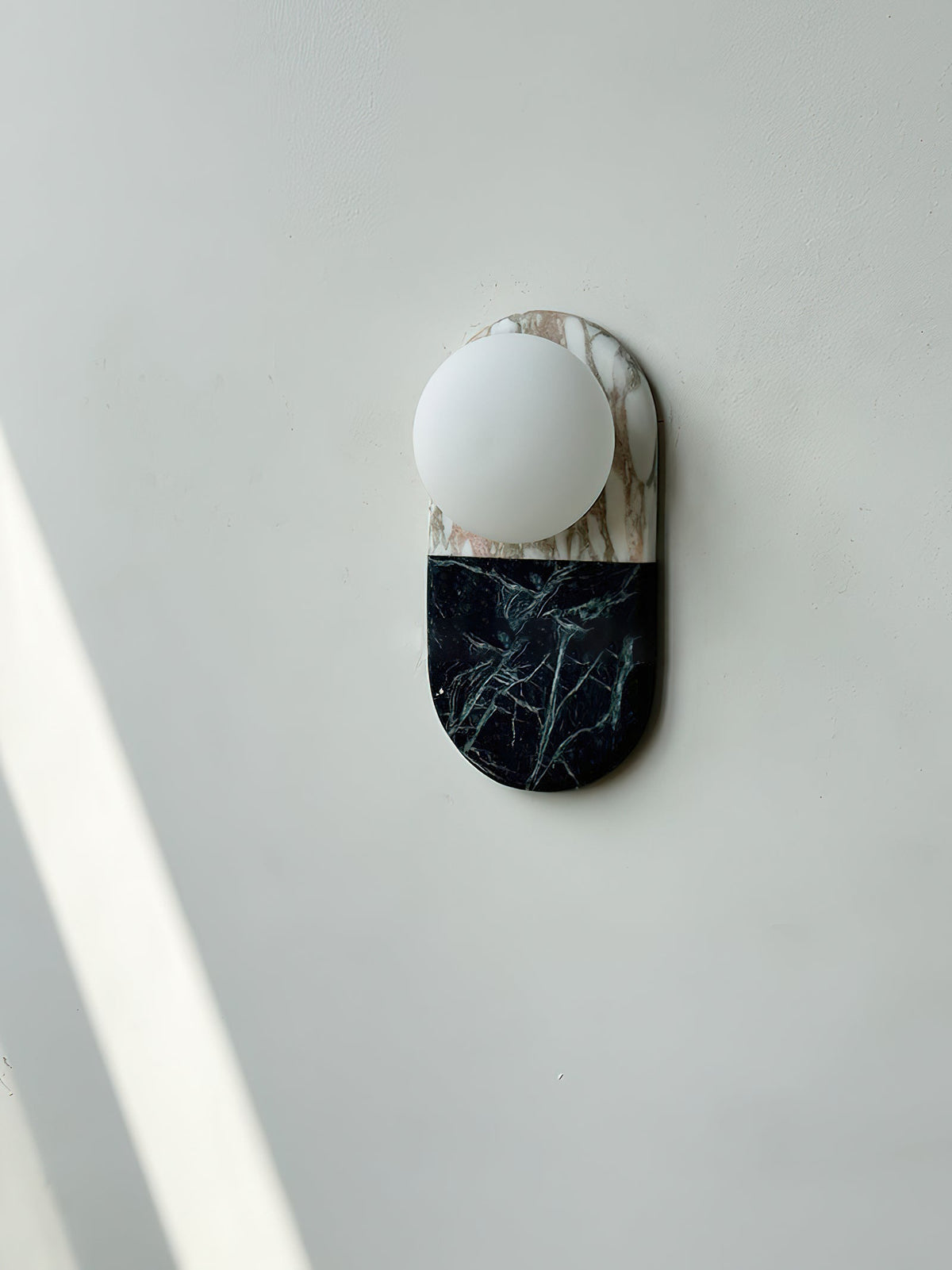 Pfaffikon Marble Sconce - Natural Marble & Frosted Glass Sconce
