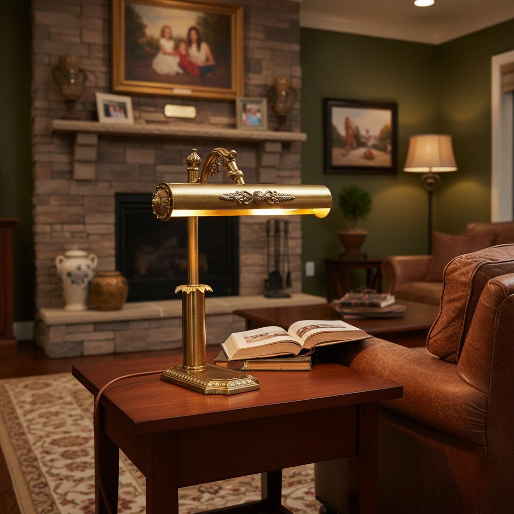 Piano Mate Table Lamp - Solid Brass Task Light & Desk Sconce
