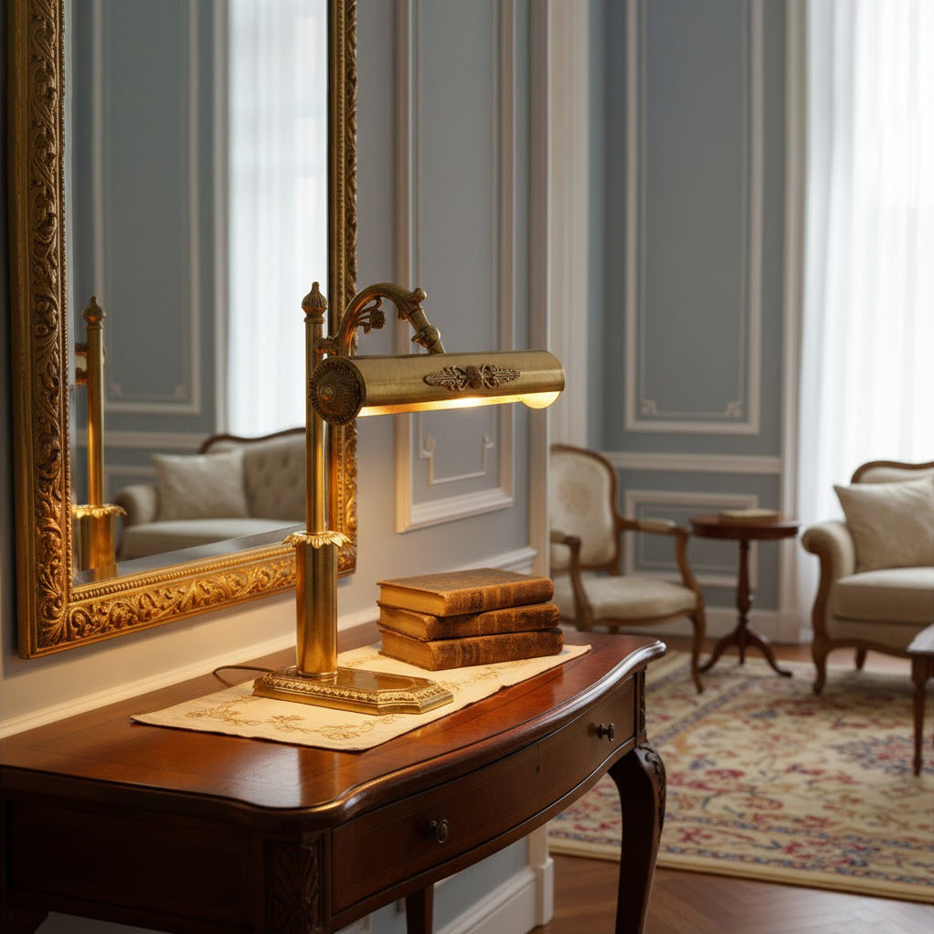 Piano Mate Table Lamp - Solid Brass Task Light & Desk Sconce