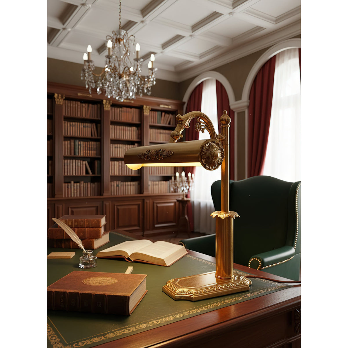Piano Mate Table Lamp - Solid Brass Task Light & Desk Sconce