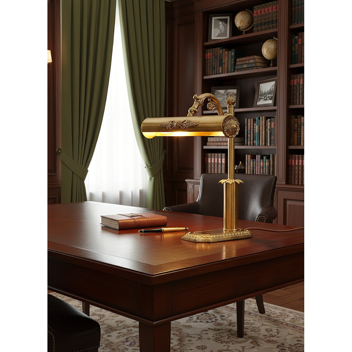 Piano Mate Table Lamp - Solid Brass Task Light & Desk Sconce