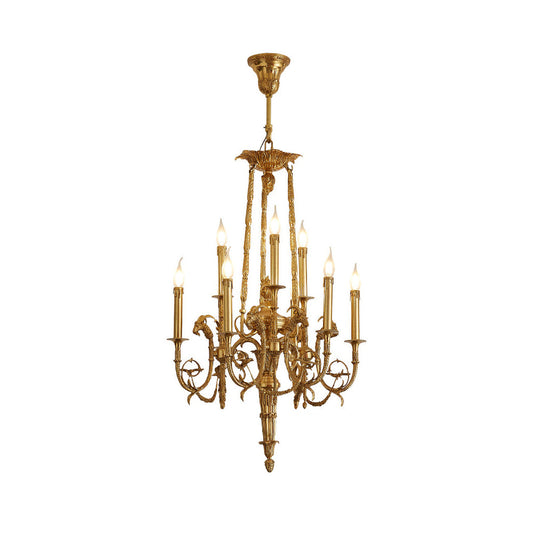Pierre Gouthiere Chandelier - Ornate Solid Brass French Classic Light