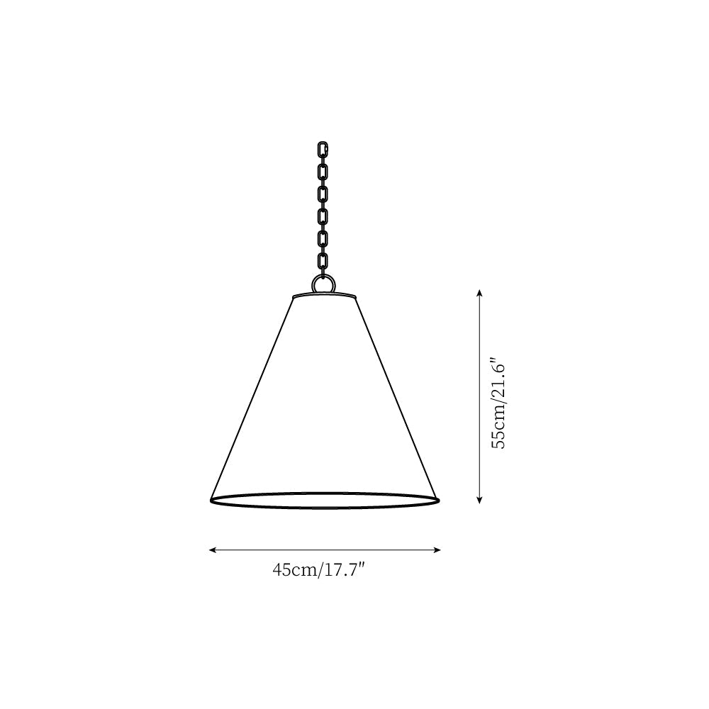 Pierrepont Pendant Light - Antiqued Cone Light with Warm Painted Gold Interior