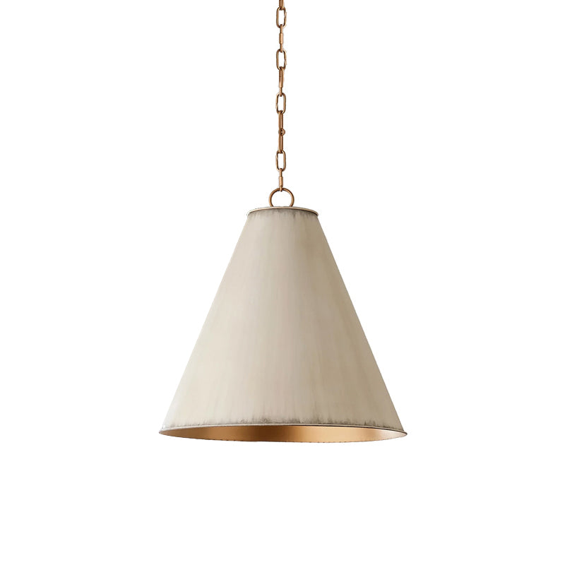 Pierrepont Pendant Light - Antiqued Cone Light with Warm Painted Gold Interior