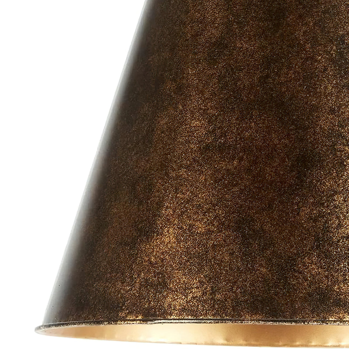 Pierrepont Pendant Light - Antiqued Cone Light with Warm Painted Gold Interior