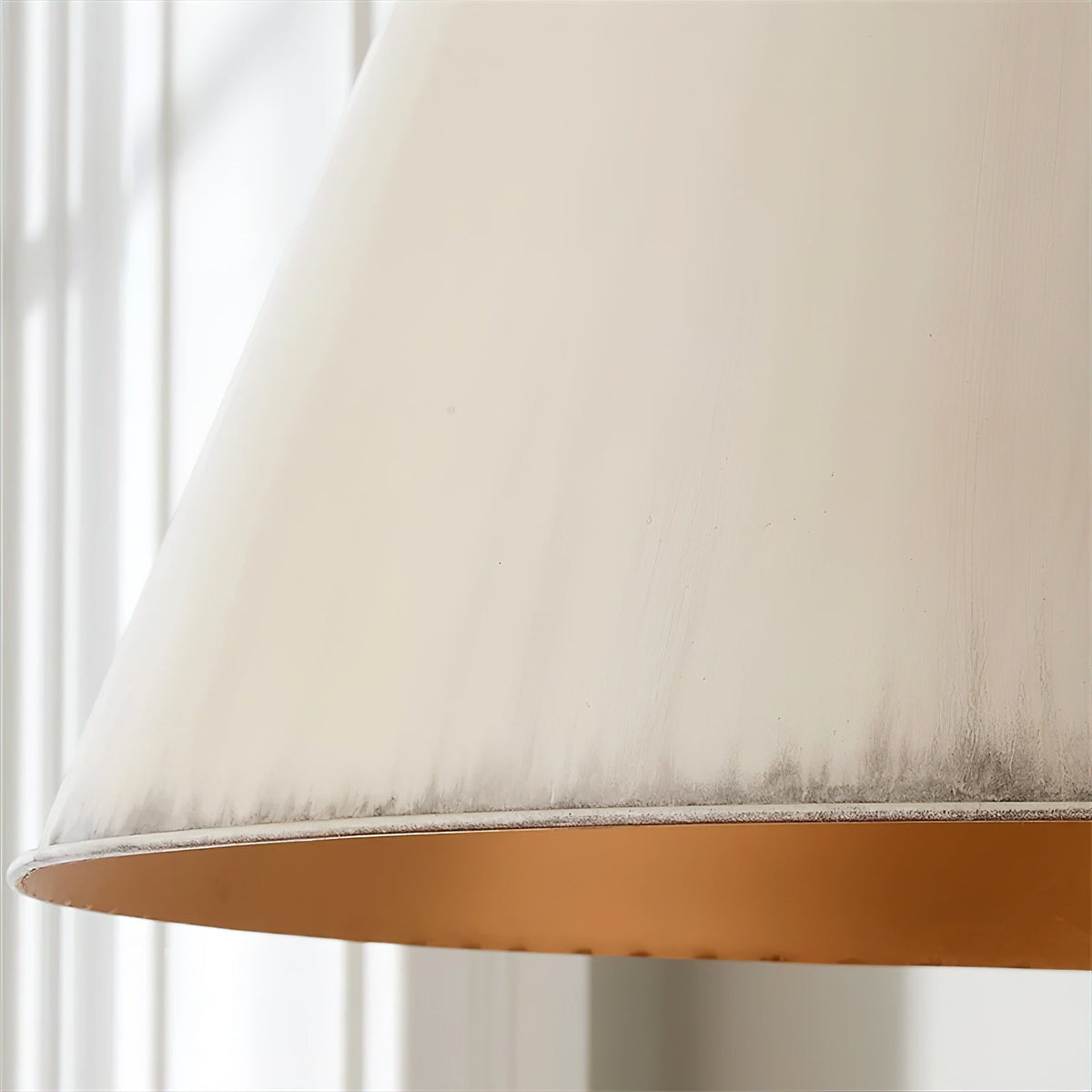Pierrepont Pendant Light - Antiqued Cone Light with Warm Painted Gold Interior
