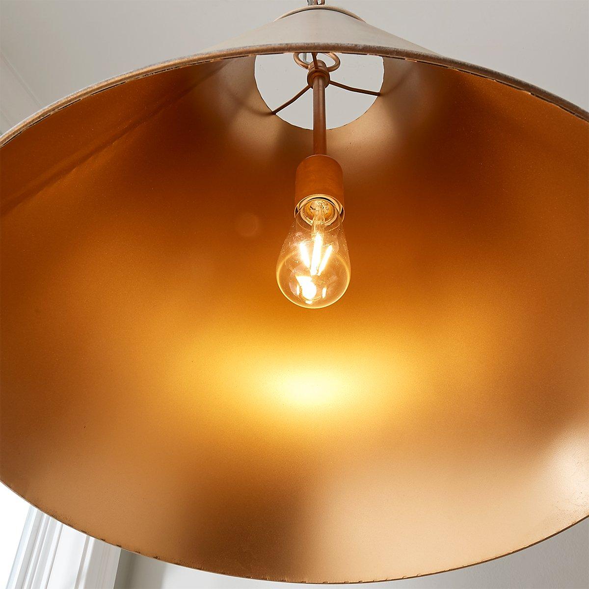 Pierrepont Pendant Light - Antiqued Cone Light with Warm Painted Gold Interior