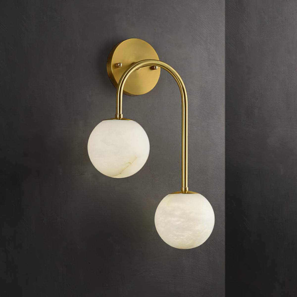 Pietro Alabaster Wall Lamp - Organic Snowflake Stone Sconce
