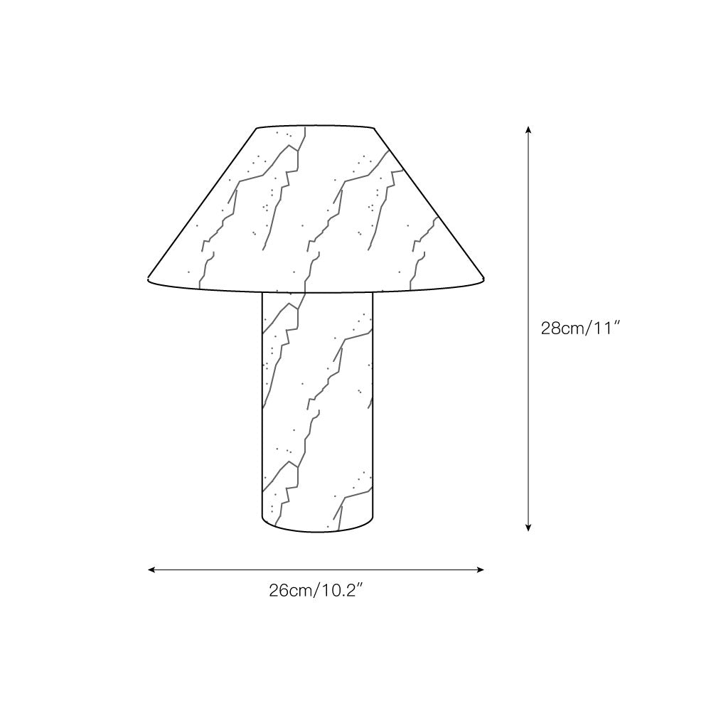 Pillar Stone Table Lamp - Translucent Solid Marble Accent Light