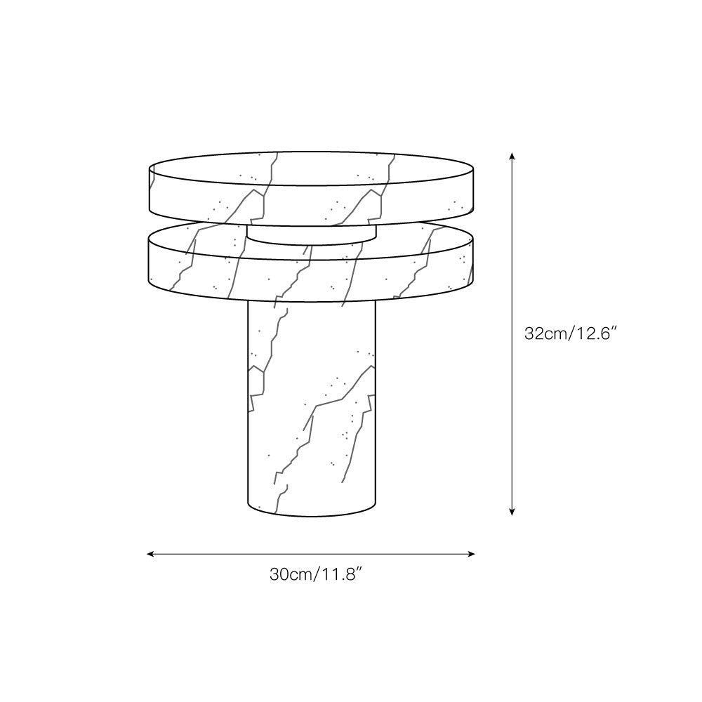 Pillar Marble Table Lamp - Solid Natural Stone Cylinder & LED