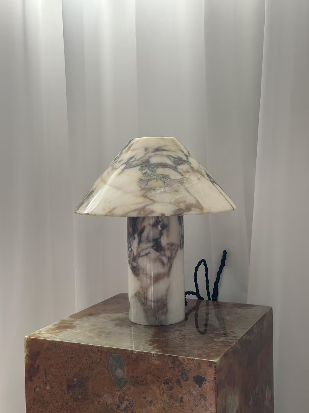Pillar Stone Table Lamp - Translucent Solid Marble Accent Light