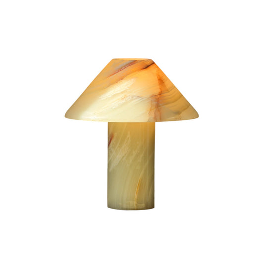 Pillar Stone Table Light - Solid Marble & Jade Sculptural Accent Lamp