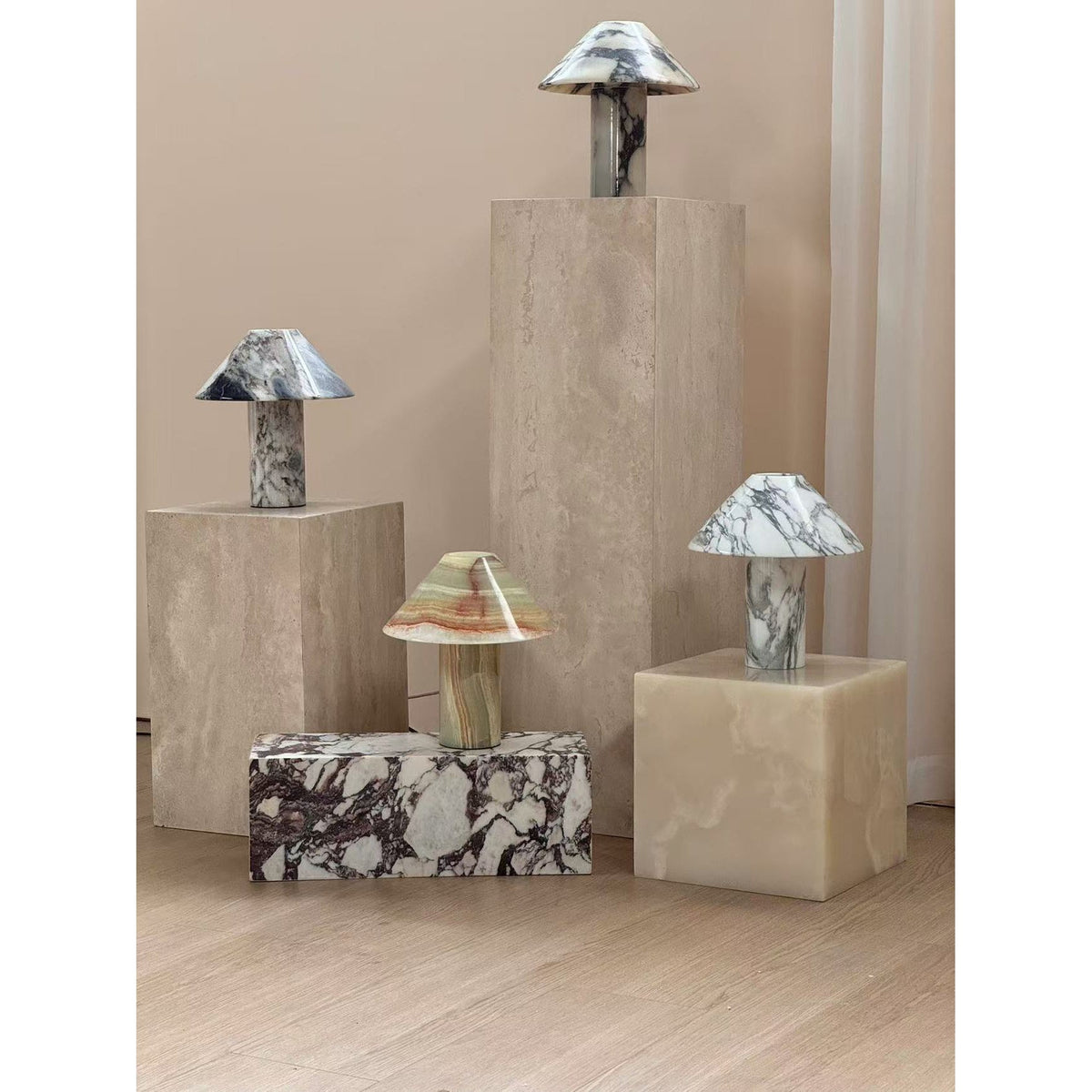 Pillar Stone Table Lamp - Translucent Solid Marble Accent Light
