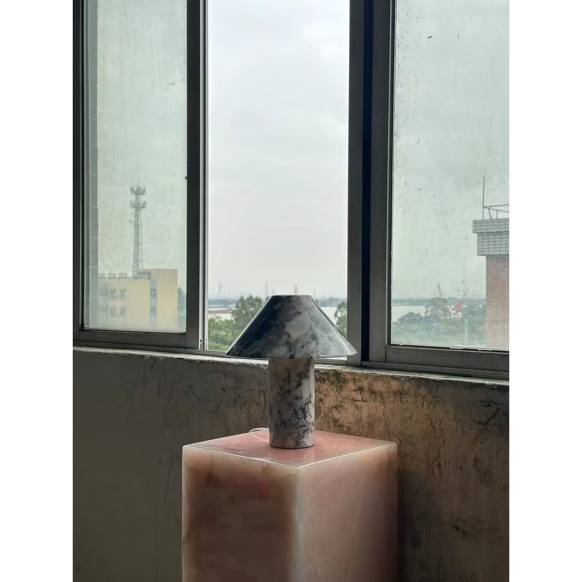 Pillar Stone Table Lamp - Translucent Solid Marble Accent Light