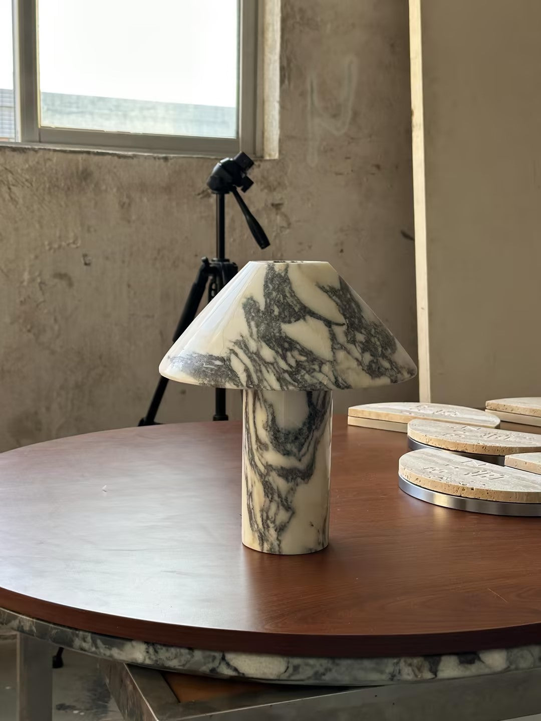 Pillar Stone Table Lamp - Translucent Solid Marble Accent Light