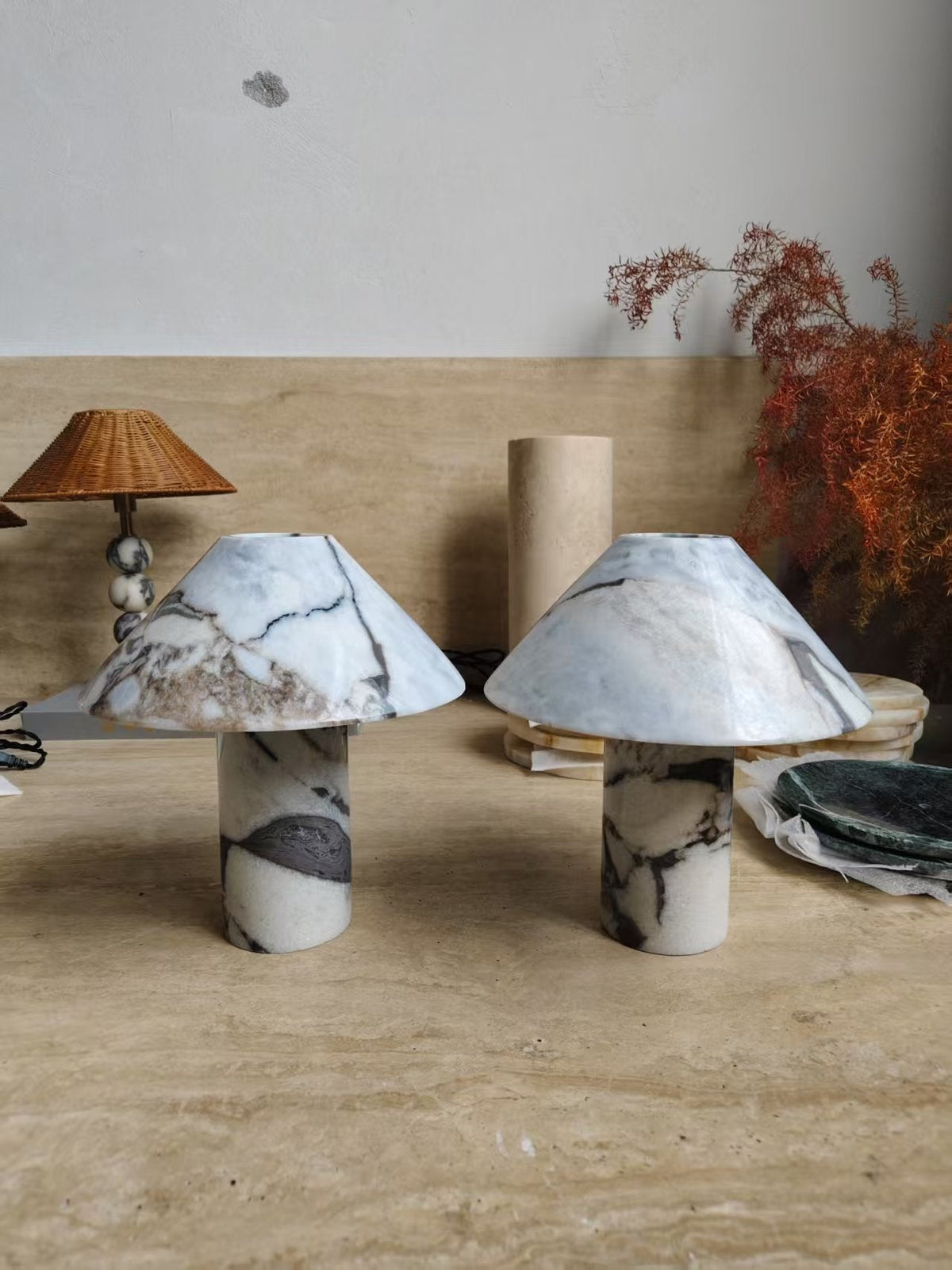 Pillar Stone Table Lamp - Translucent Solid Marble Accent Light