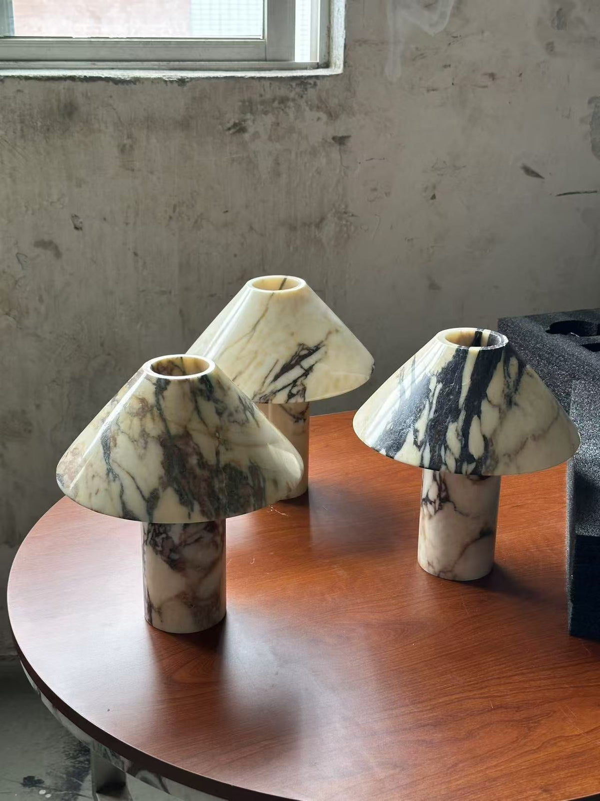 Pillar Stone Table Lamp - Translucent Solid Marble Accent Light