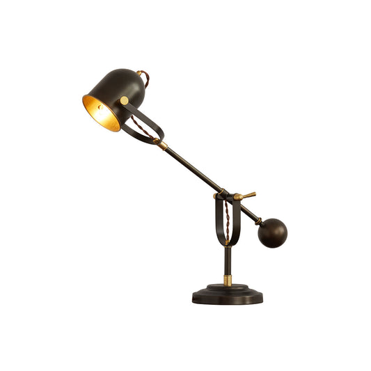 Pimlico Table Lamp - Solid Brass & Matte Black Executive Task Light