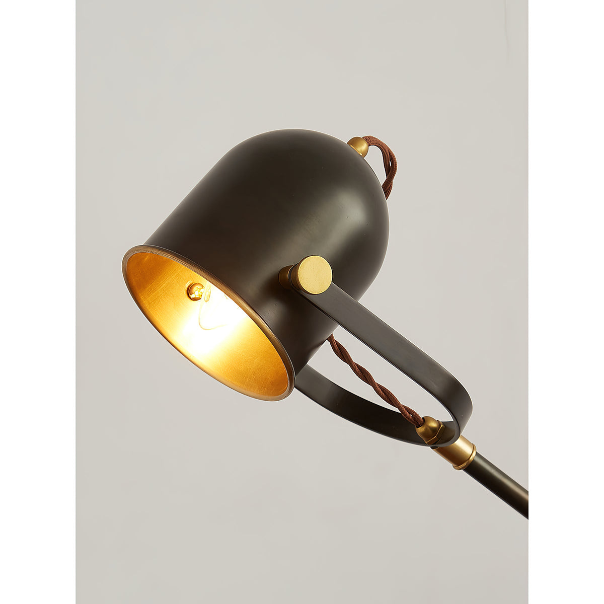 Pimlico Table Lamp - Solid Brass & Matte Black Executive Task Light