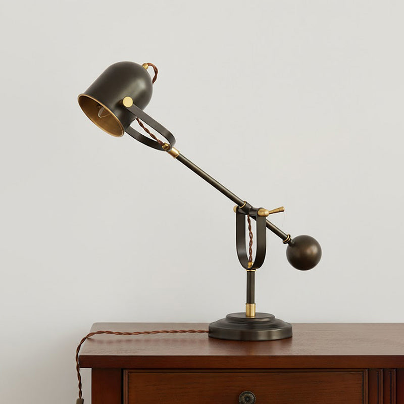 Pimlico Table Lamp - Solid Brass & Matte Black Executive Task Light
