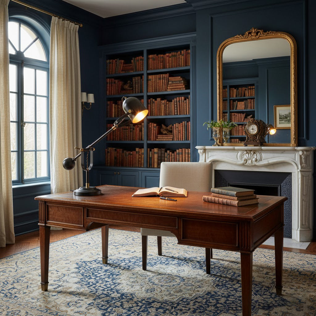 Pimlico Table Lamp - Solid Brass & Matte Black Executive Task Light