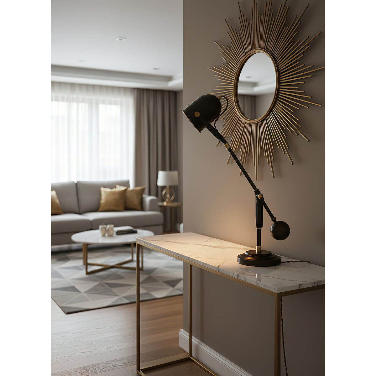 Pimlico Table Lamp - Solid Brass & Matte Black Executive Task Light
