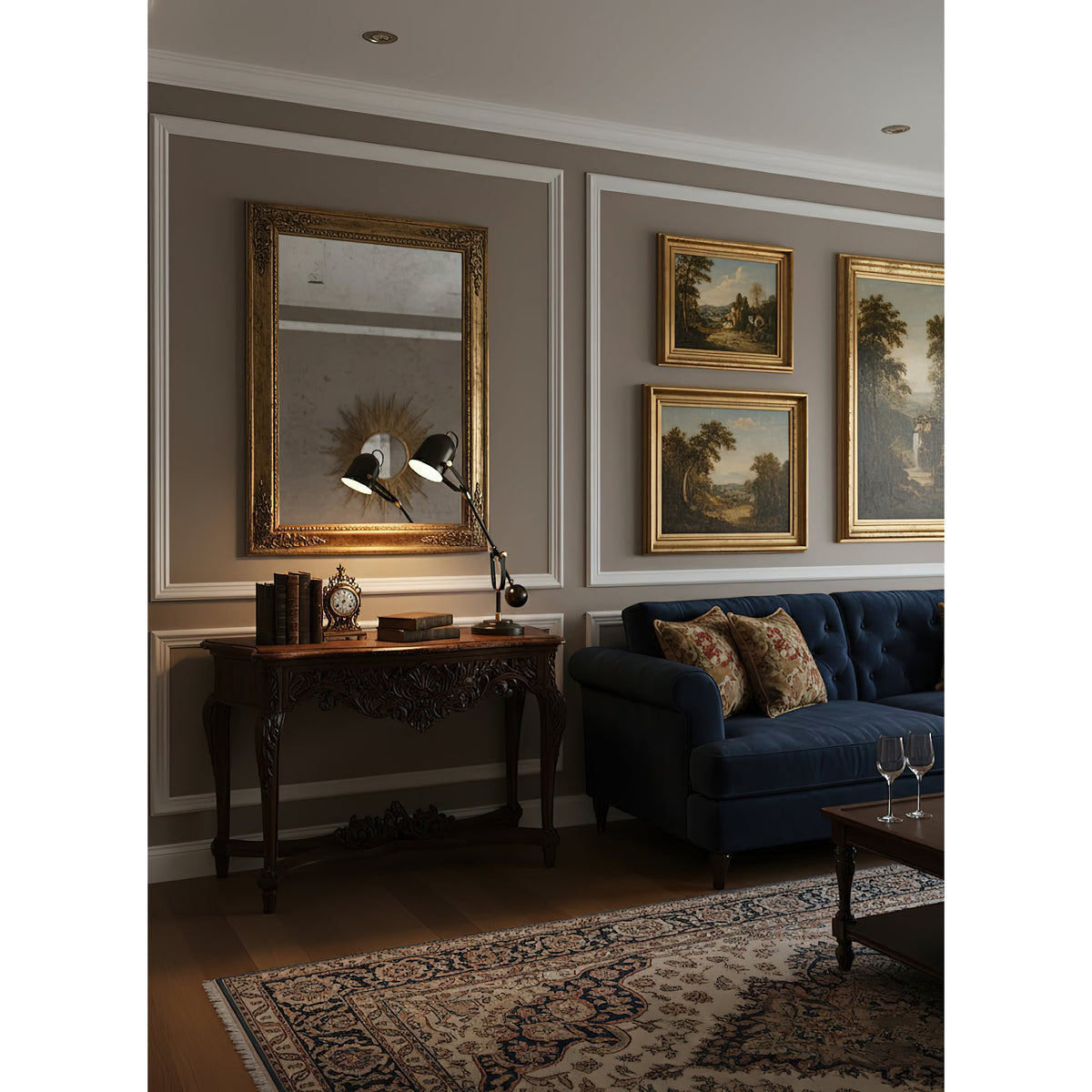 Pimlico Table Lamp - Solid Brass & Matte Black Executive Task Light