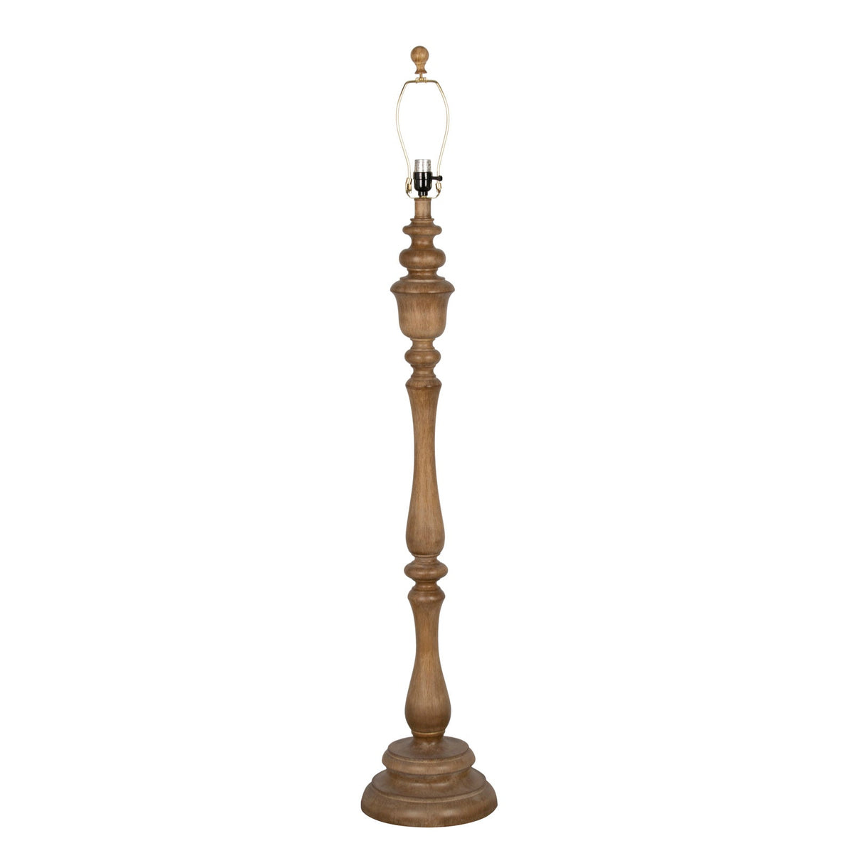 Pitch Traditional Floor Lamp - Solid Wood Swivel Sconce & Linen Drum Shade