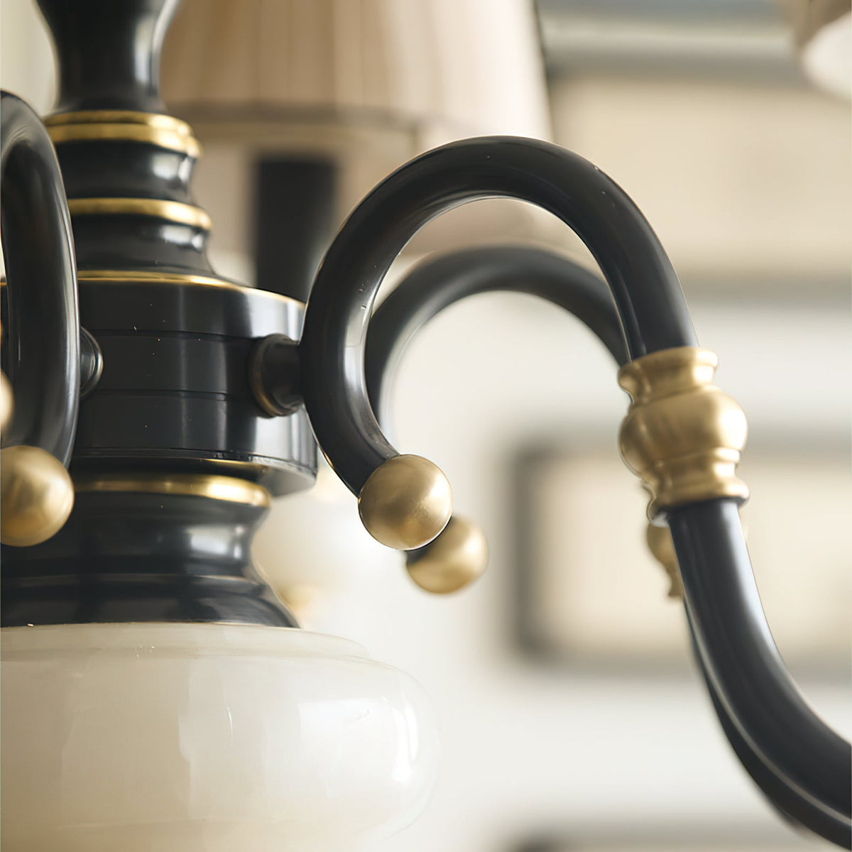 Plymouth Chandelier - Vintage Brass & Jade Accent Pleated Light