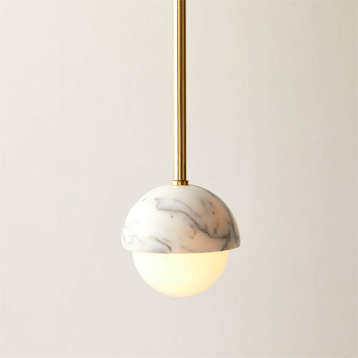 Polaris White Marble Pendant Lamp - Solid Brass & Marble Globe Light