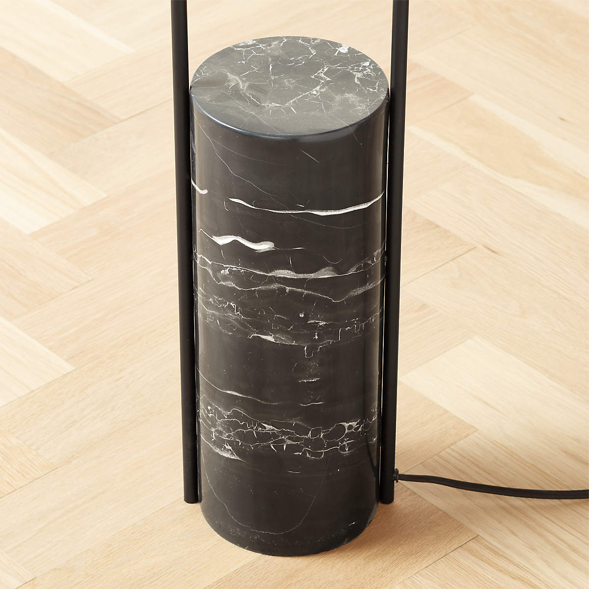 Polo Marble Floor Lamp - Solid Travertine Base & Brass Glass Light