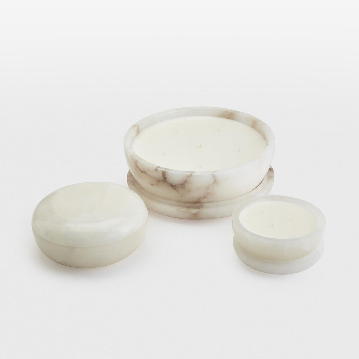 Pomelo Tass Marble Candlestick Ornaments - Solid Stone Pebble Vessel