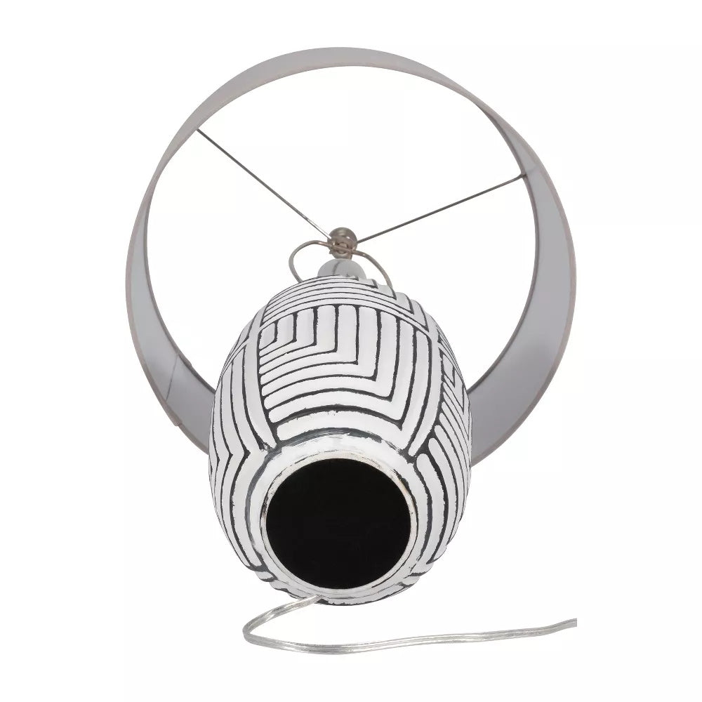 Pontarelli Table Lamp - Modern Sculptural Solid Wood & Fabric Shade Accent