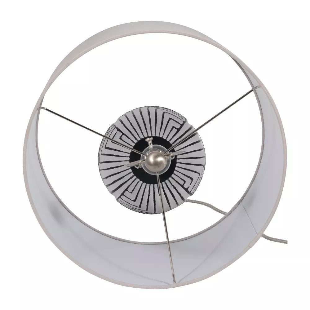 Pontarelli Table Lamp - Modern Sculptural Solid Wood & Fabric Shade Accent