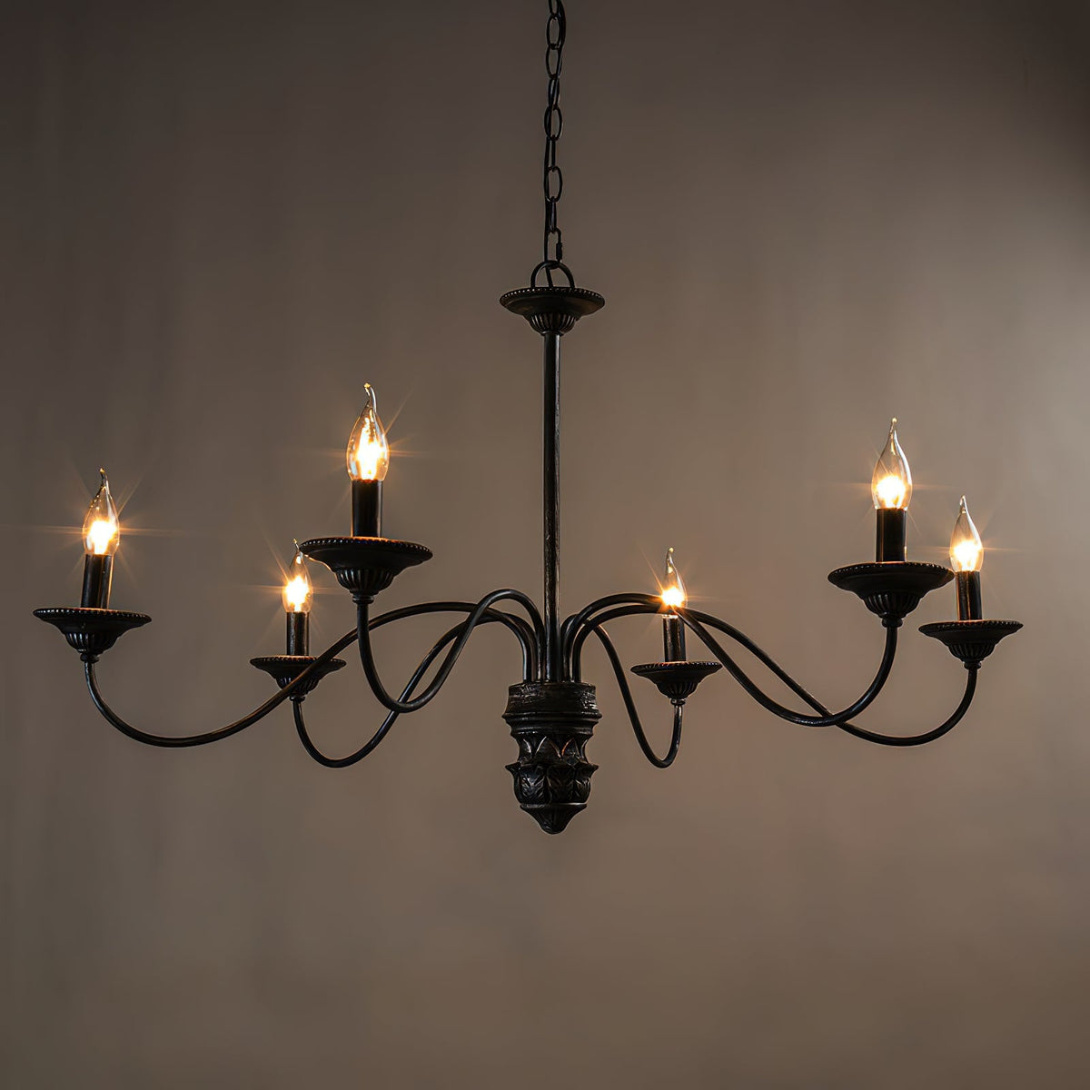Poppy Hill Chandelier - Modern Gothic Matte Black Candelabra Light