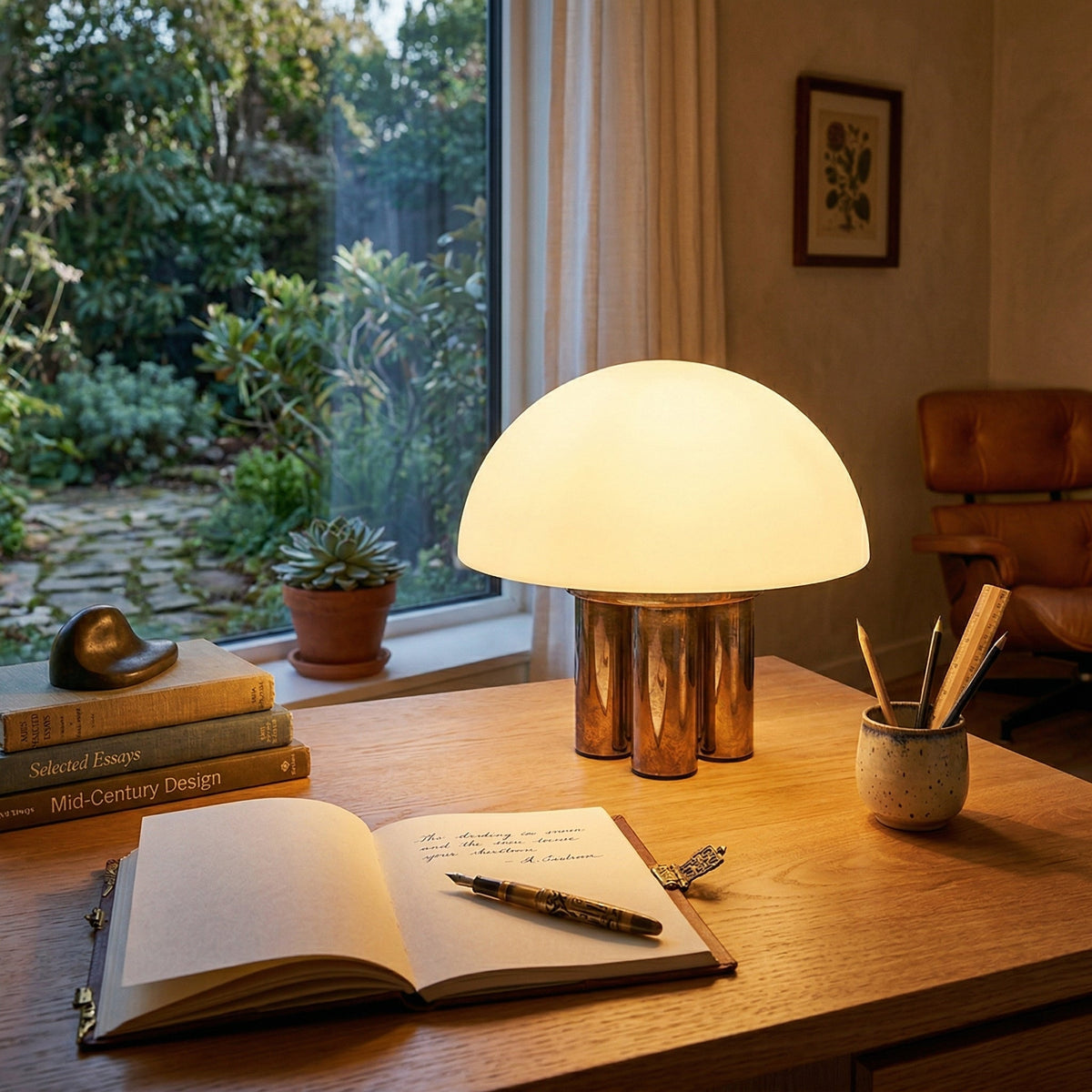 Porcino Alabaster Table Lamp - Organic Spanish Stone 3-Head Accent Light