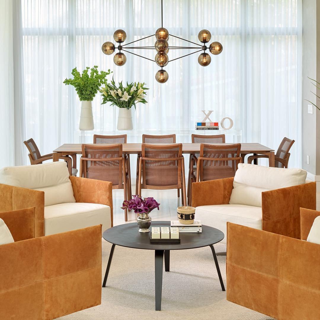 Possini Euro Gable Modo Chandelier - Modern Geometric Cognac Glass Light