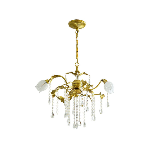 Prosecco Chandelier - Elegant Brass & Lead Crystal 3-Light Ceiling Fixture