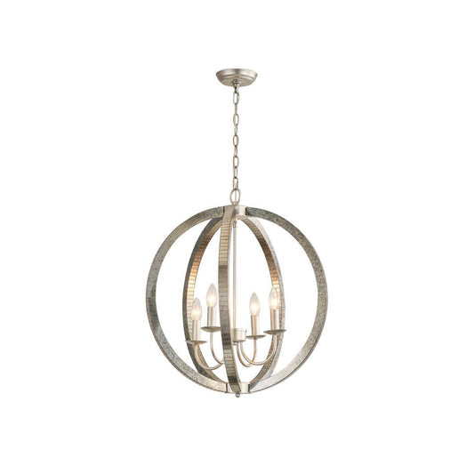 Provident Pendant Lamp - Silver Contemporary Geometric Iron Chandelier